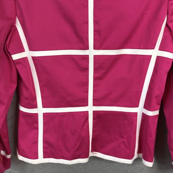Vintage Giancarlo Ferrari Jacket Womens 4P Petite Hot Pink White Trim Preppy NEW - Picture 16 of 16